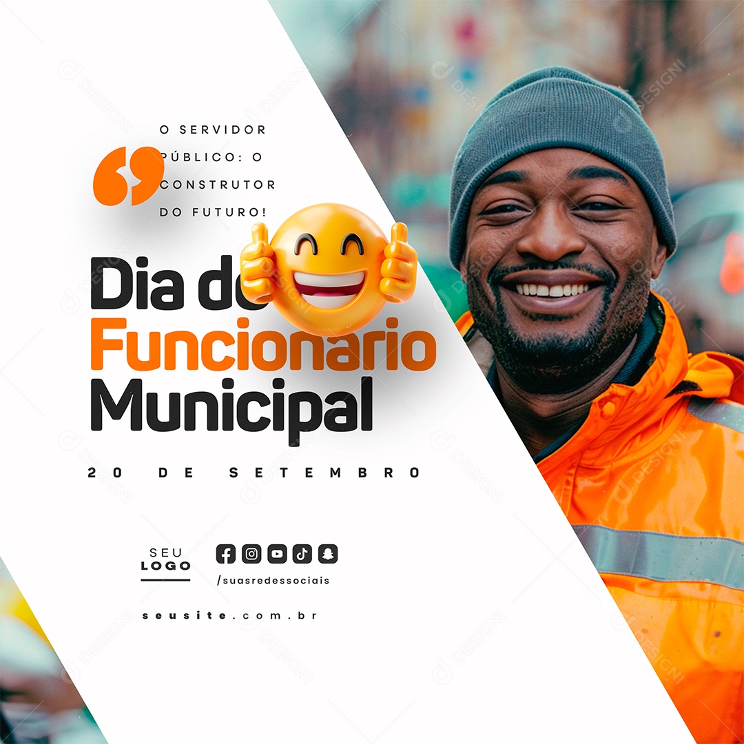 Dia Do Funcionário Municipal 20 de Setembro Social Media PSD Editável