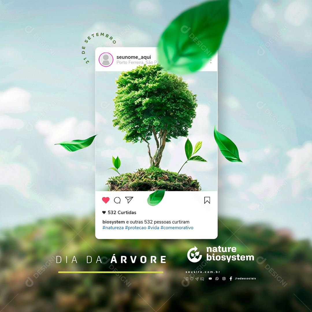 Dia da Árvore 21 de Setembro Social Media PSD Editável