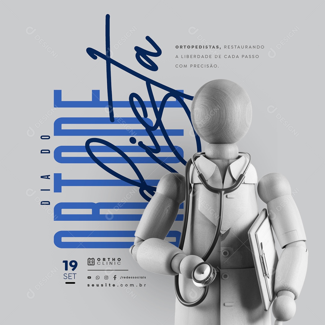 Dia do Ortopedista 19 de Setembro Social Media PSD Editável