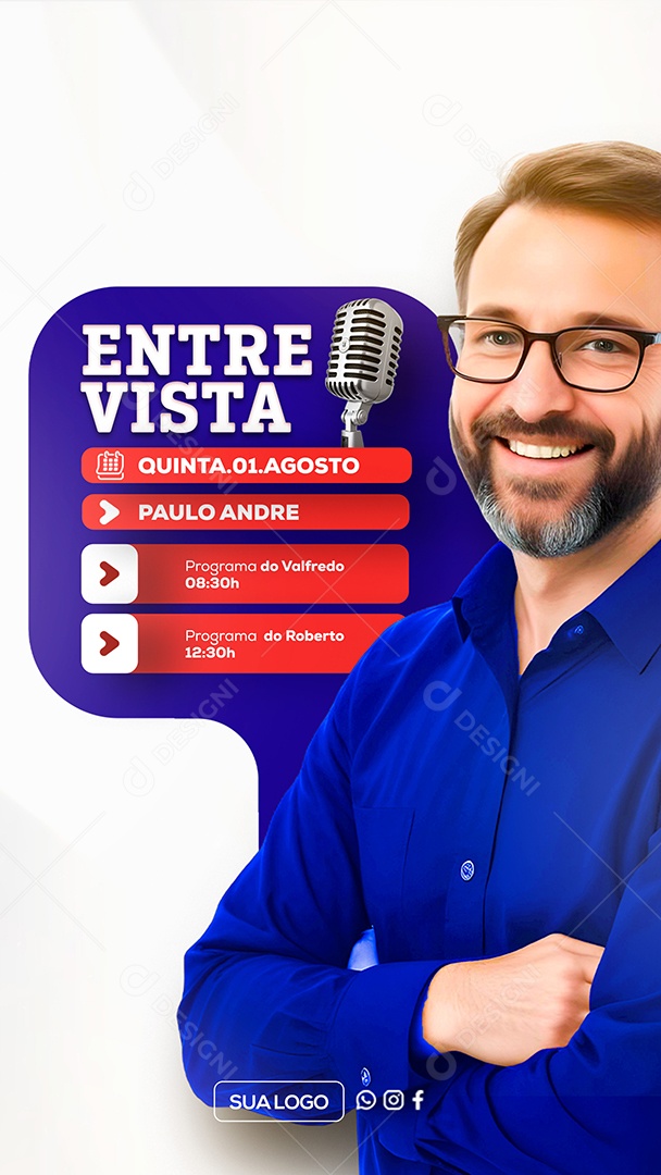 Story Entrevista Social Media PSD Editável