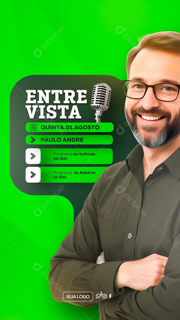 Story Entrevista Paulo Andre Social Media PSD Editável