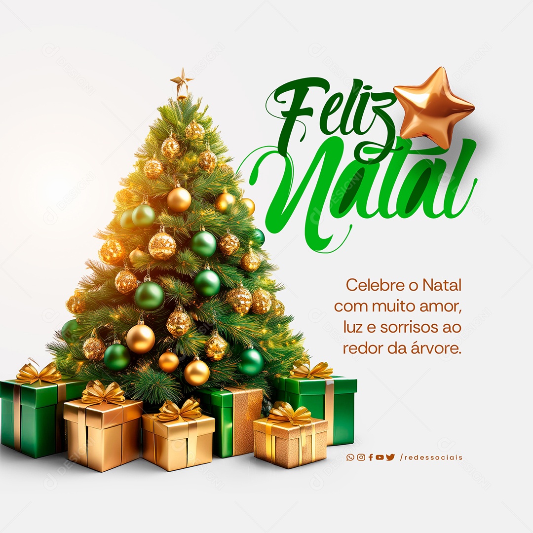 Social Media Feliz Natal Celebre o Natal PSD Editável