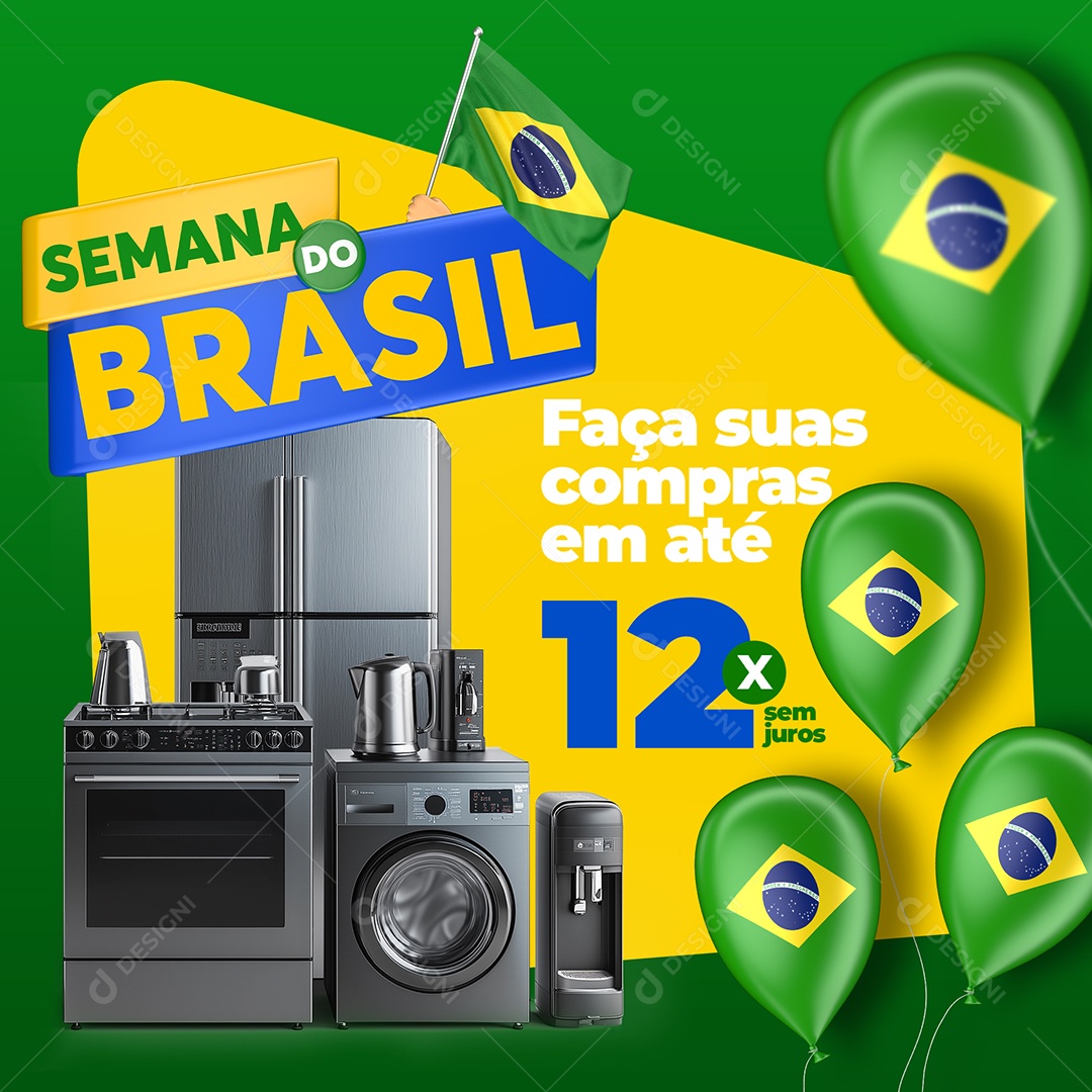 Semana do Brasil Faça suas compras Social Media PSD Editável