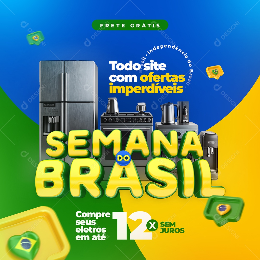 Semana do Brasil Ofertas Imperdíveis Social Media PSD Editável