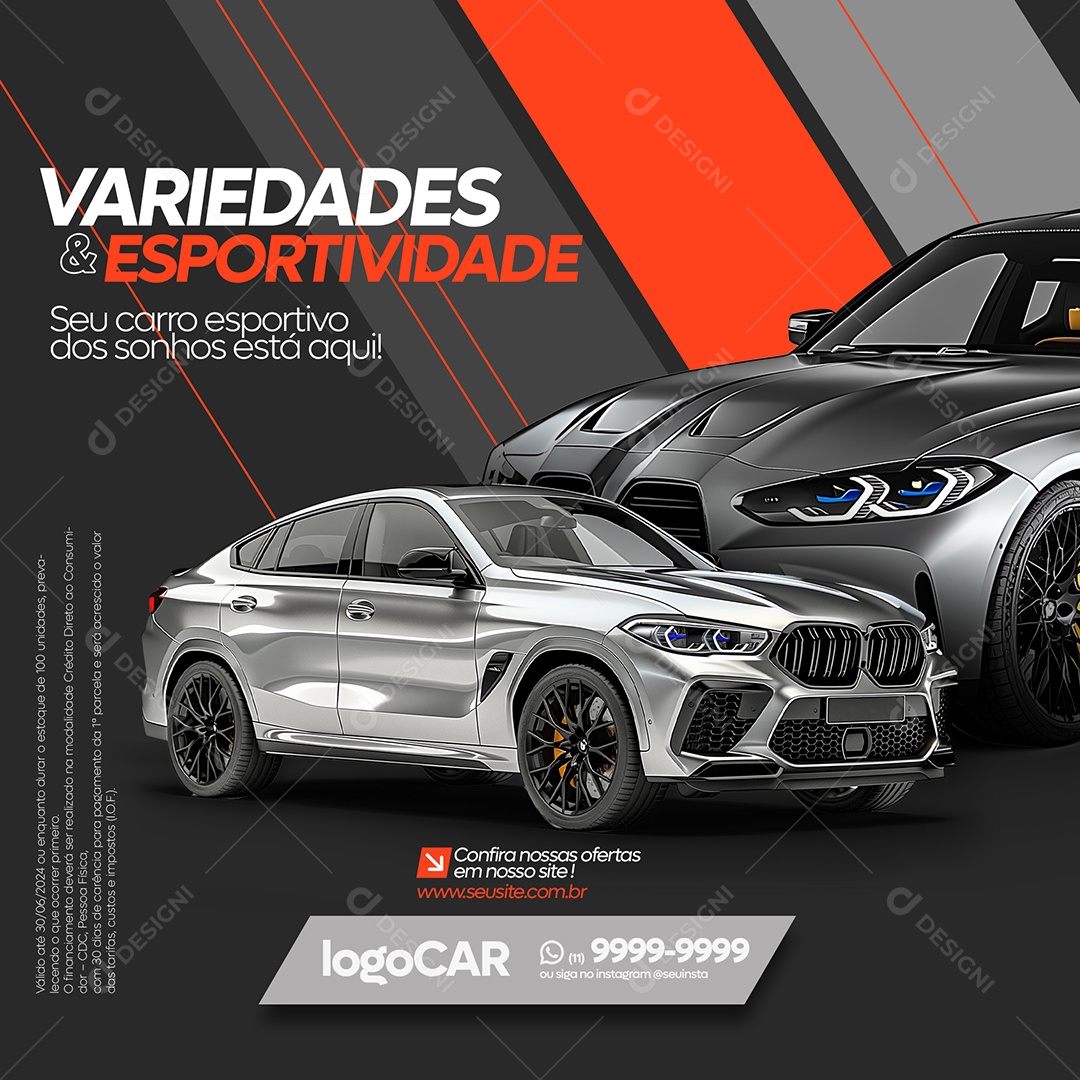 Concessionária Variedades Social Media PSD Editável