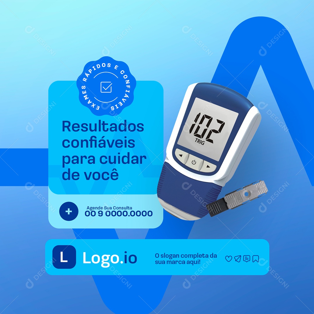 Laboratório Agende sua Consulta Social Media PSD Editável