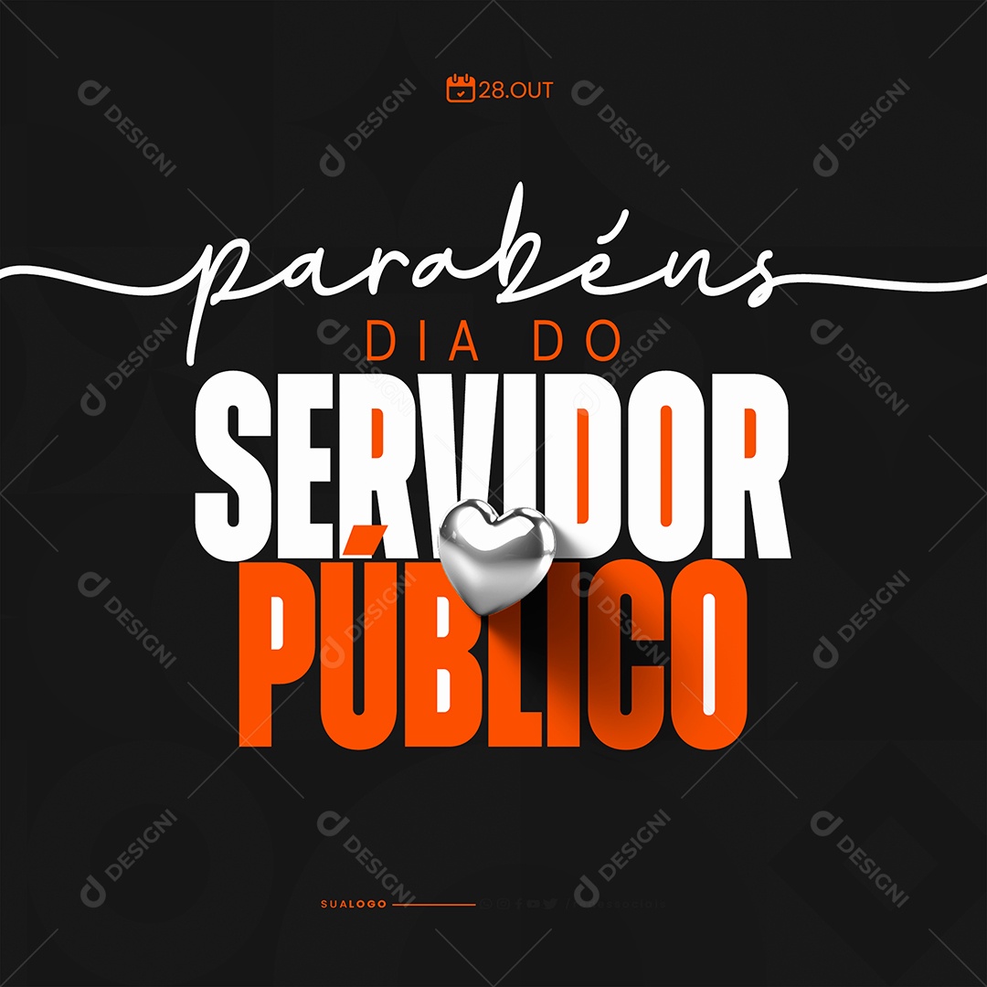 Social Media Dia do Servidor Público 28 de Outubro Parabéns PSD Editável