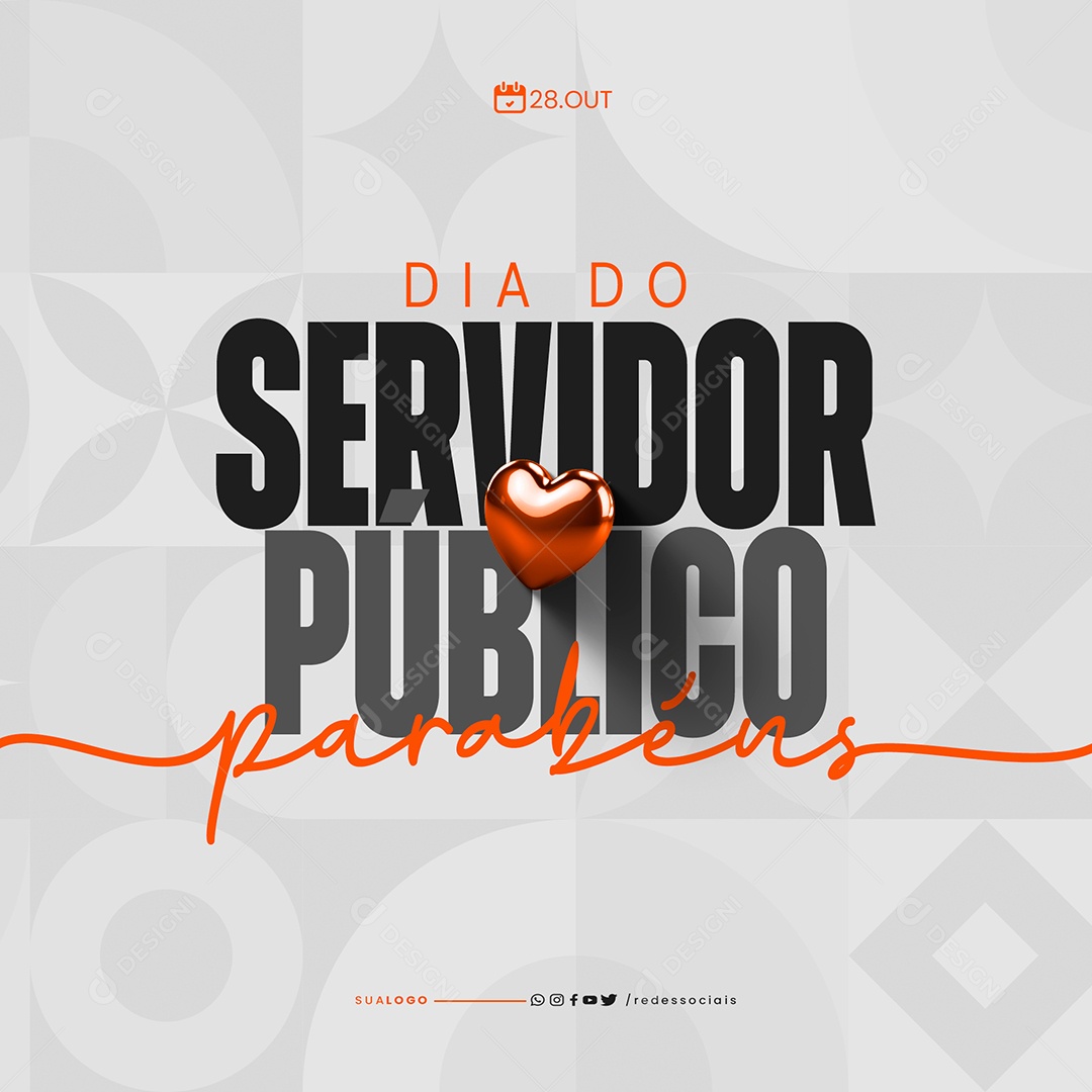 Social Media Dia do Servidor Público Parabéns PSD Editável
