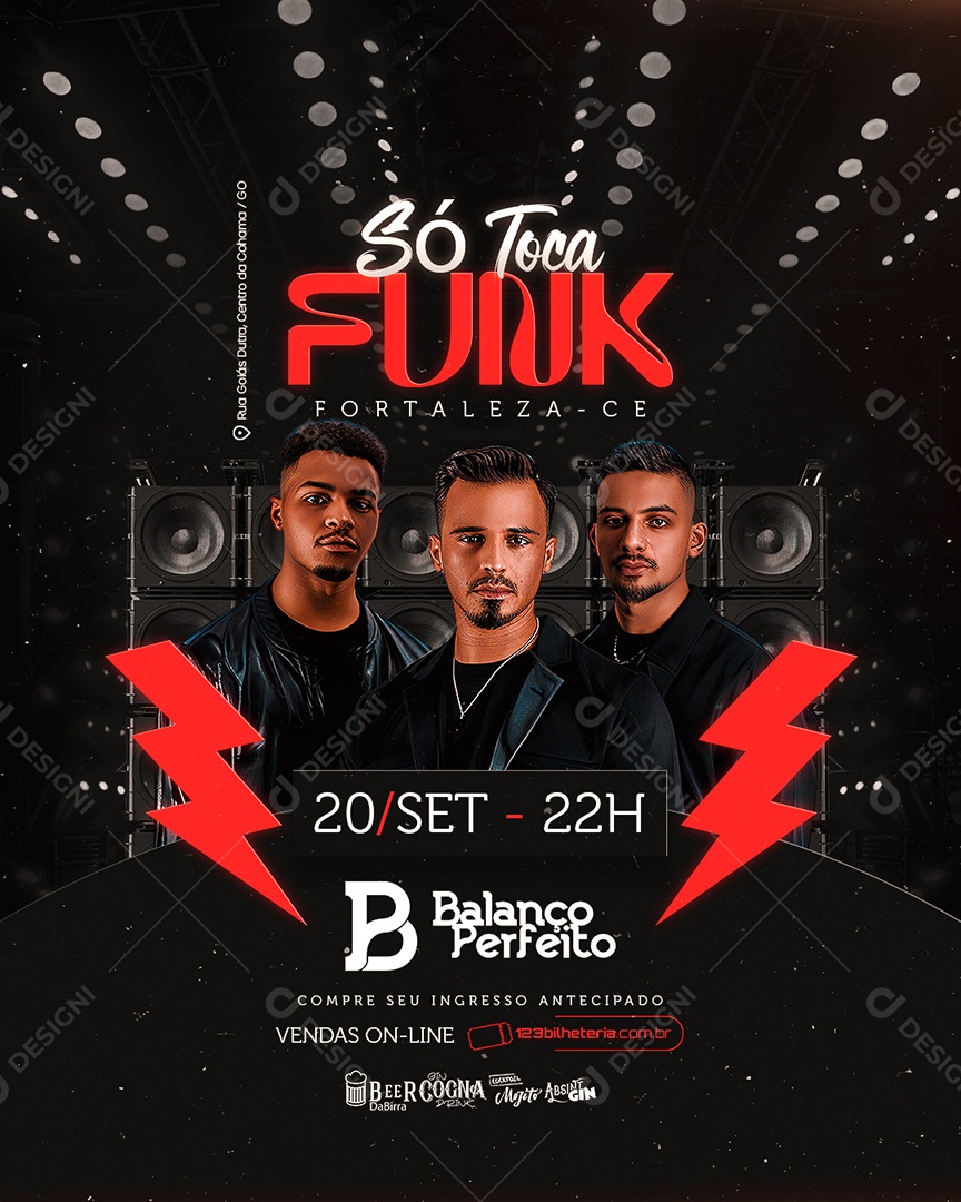 Flyer Só Toca Funk Balanço Perfeito Social Media PSD Editável