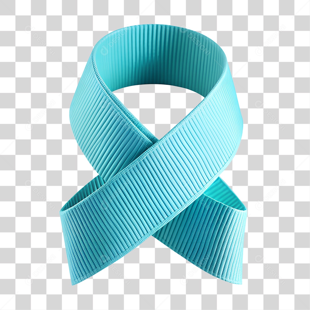 Fita De Gorgurão Turquesa Elemento 3D Para Composição PNG