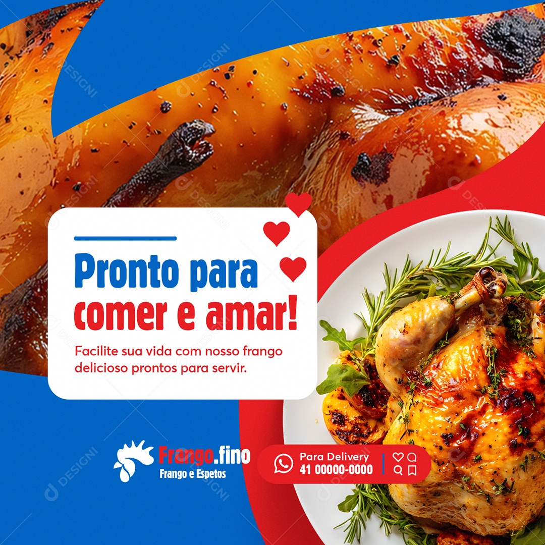 Rotisserie Pronto para Comer e Amar Social Media PSD Editável