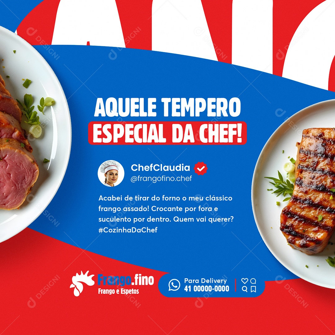 Rotisserie Aquele Tempero Especial da Chef Social Media PSD Editável