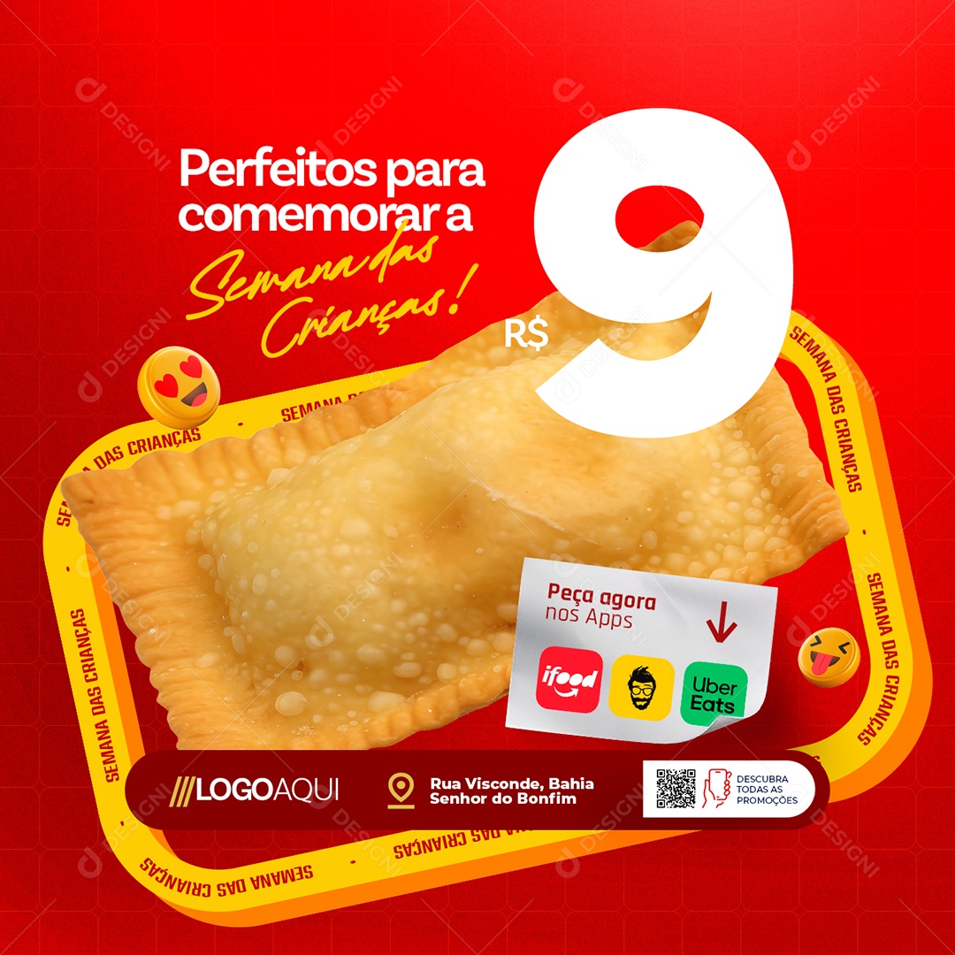 Pastelaria Perfeitos para Comemorar a Semana das Crianças Social Media PSD Editável