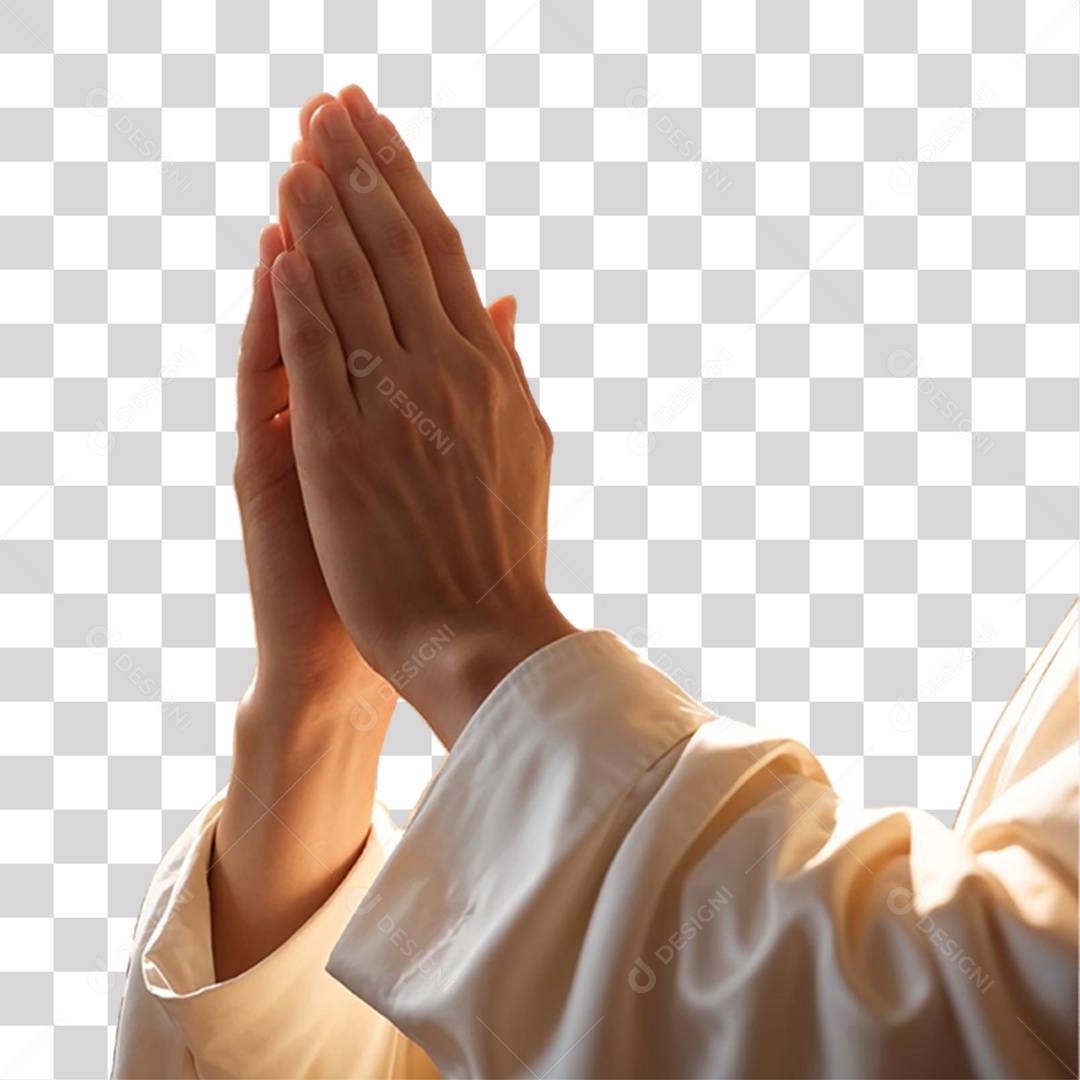 Mão em Oração PNG Transparente