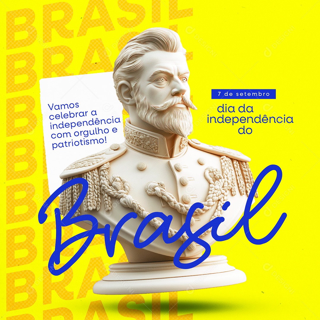 Dia da Independência do Brasil 07 de Setembro Vamos Celebrar Social Media PSD Editável