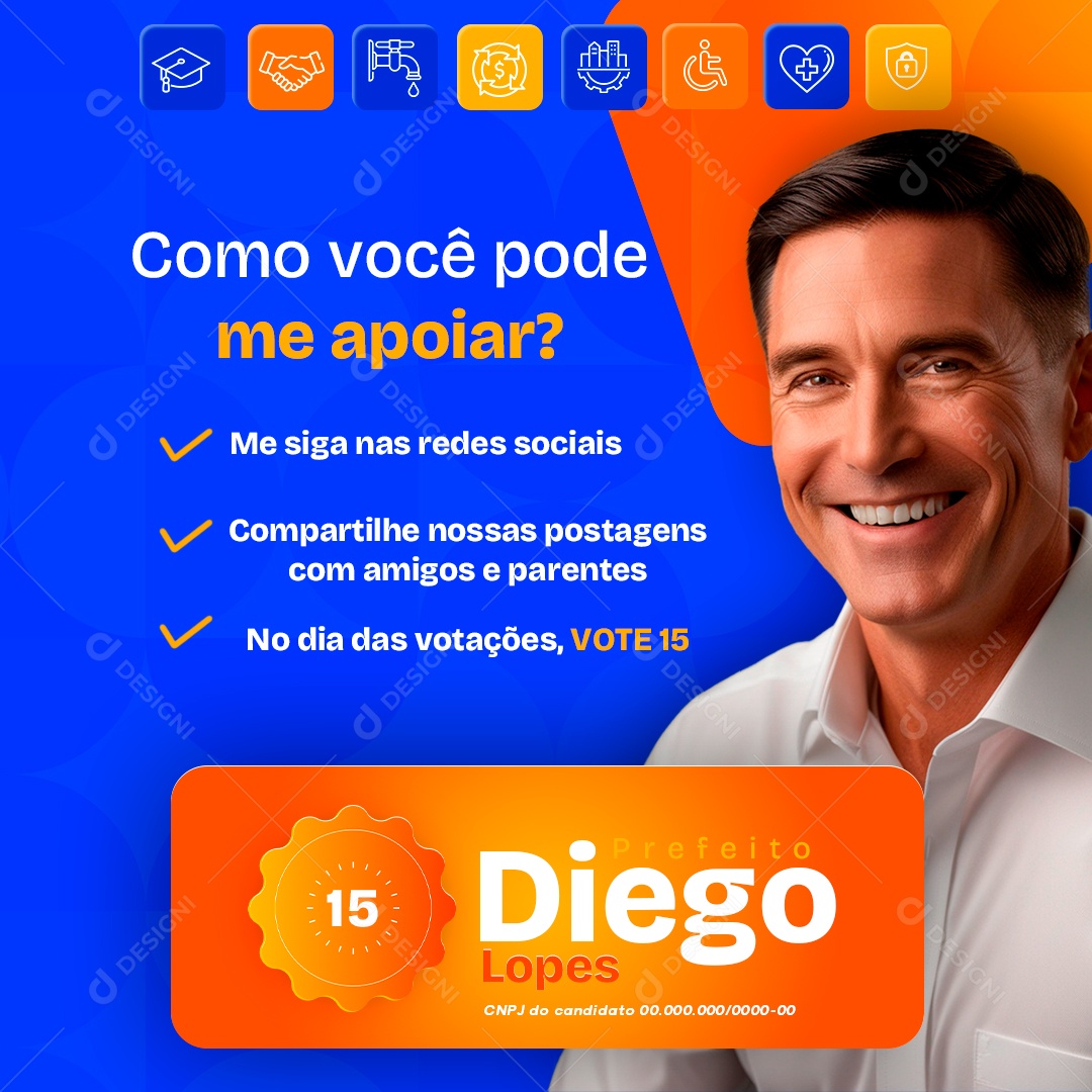 Política Social Media PSD Editável