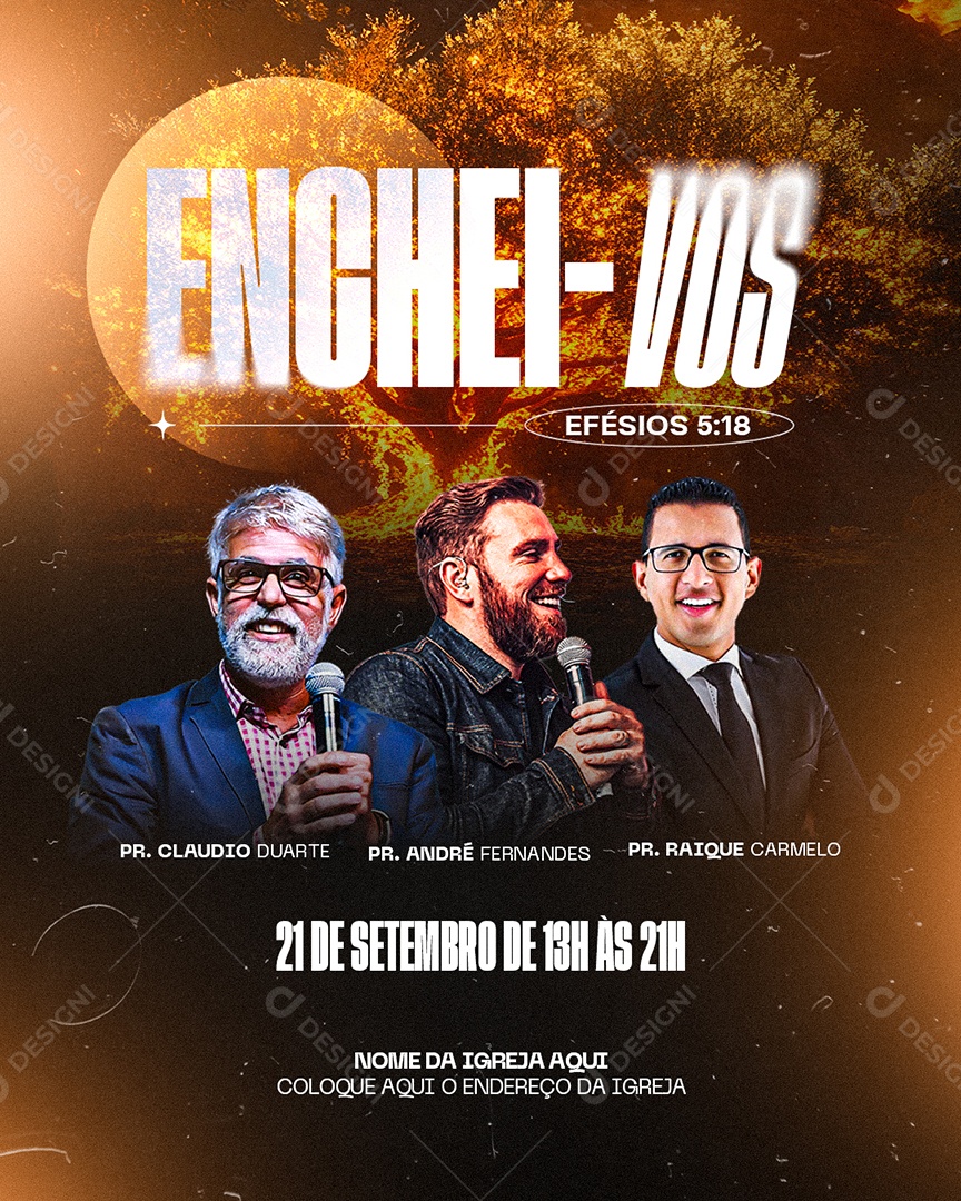 Enchei-vos Efésios 5 18 Social Media PSD Editável