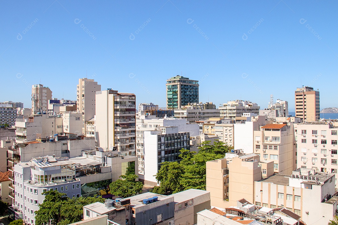 Vista aérea de prédios e edíficios