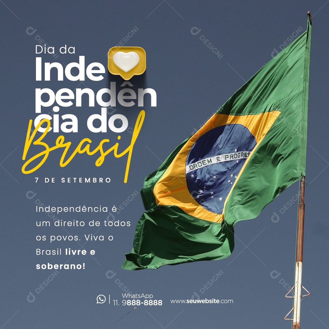 Dia da Independência do Brasil  Social Media PSD Editável