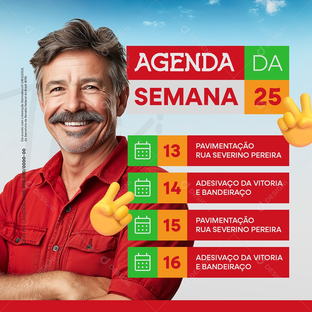 Eleição Política Jukeira Ribeiro Agenda da Semana Social Media PSD Editável