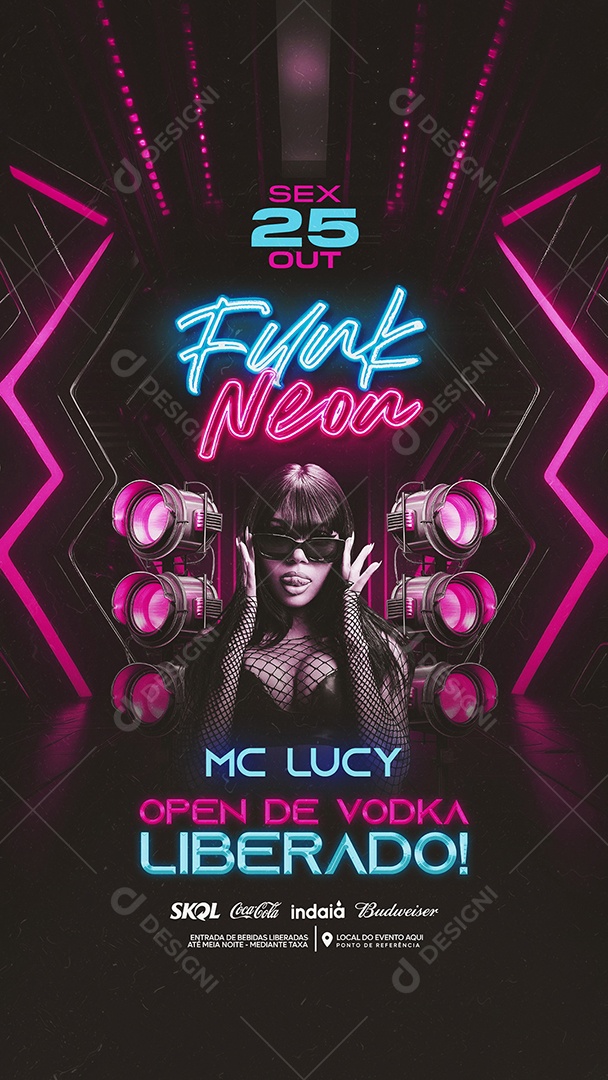 Funk Neon Social Media PSD Editável