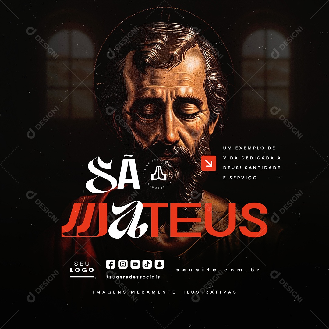 Dia de São Mateus 21 de Setembro Exemplo Social Media PSD Editável