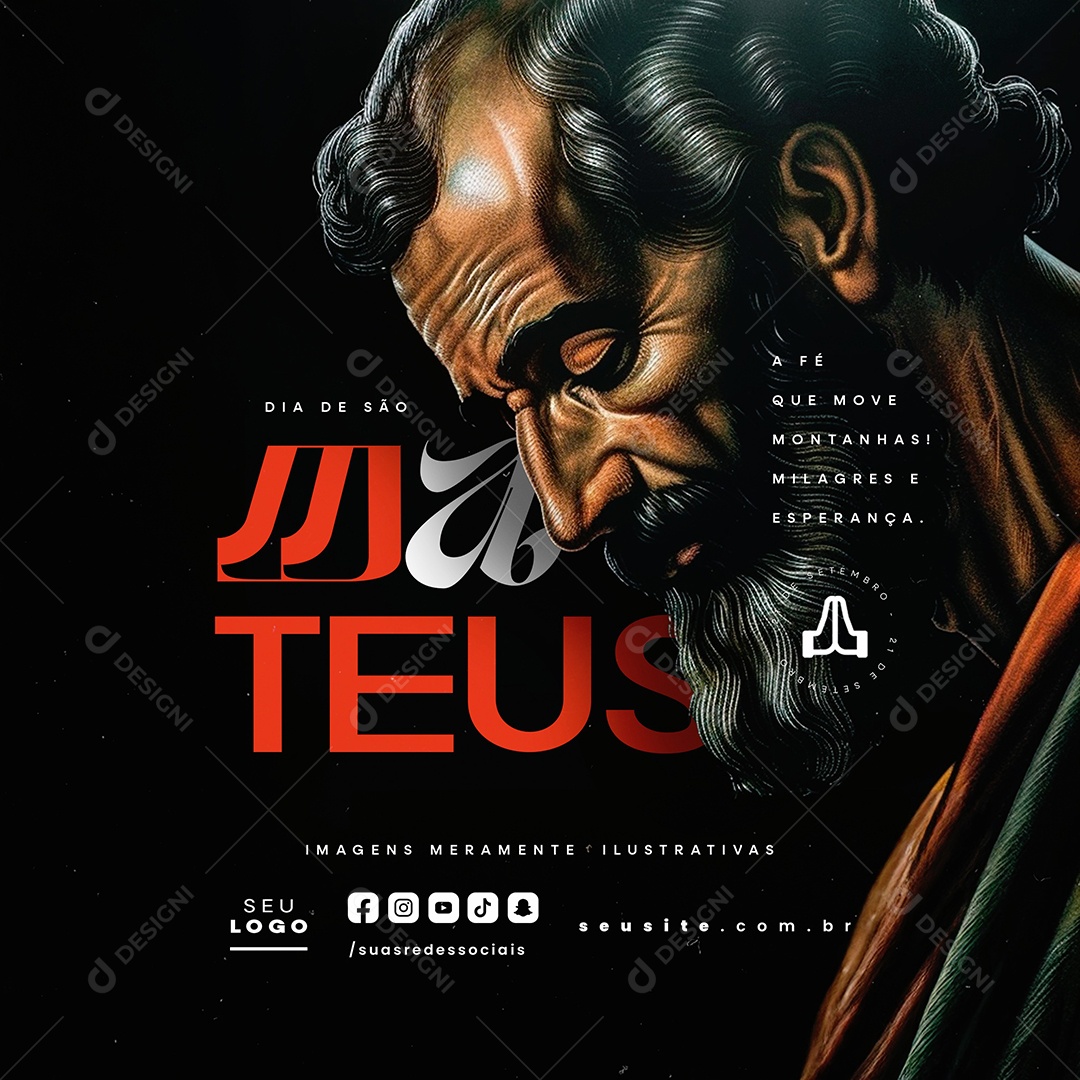 Dia de São Mateus 21 de Setembro A Fé Social Media PSD Editável