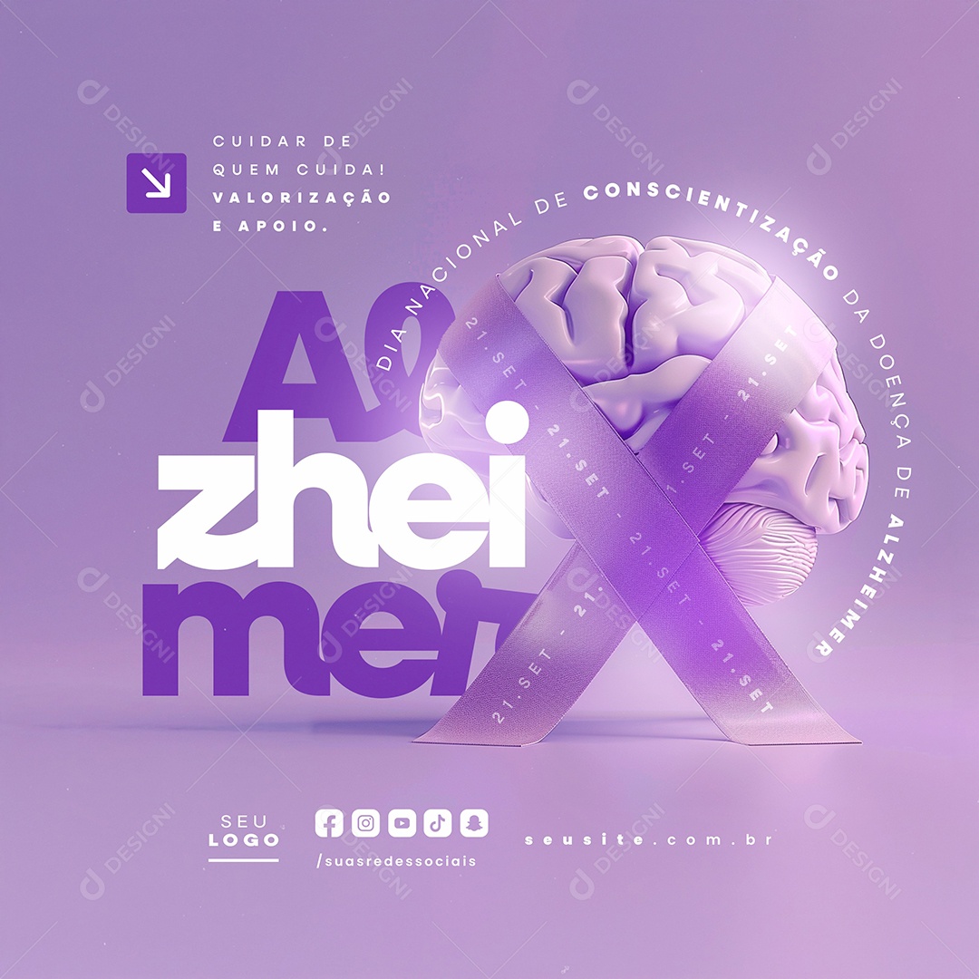 Dia Nacional de Conscientização da Doença de Alzheimer 21 de Setembro Social Media PSD Editável