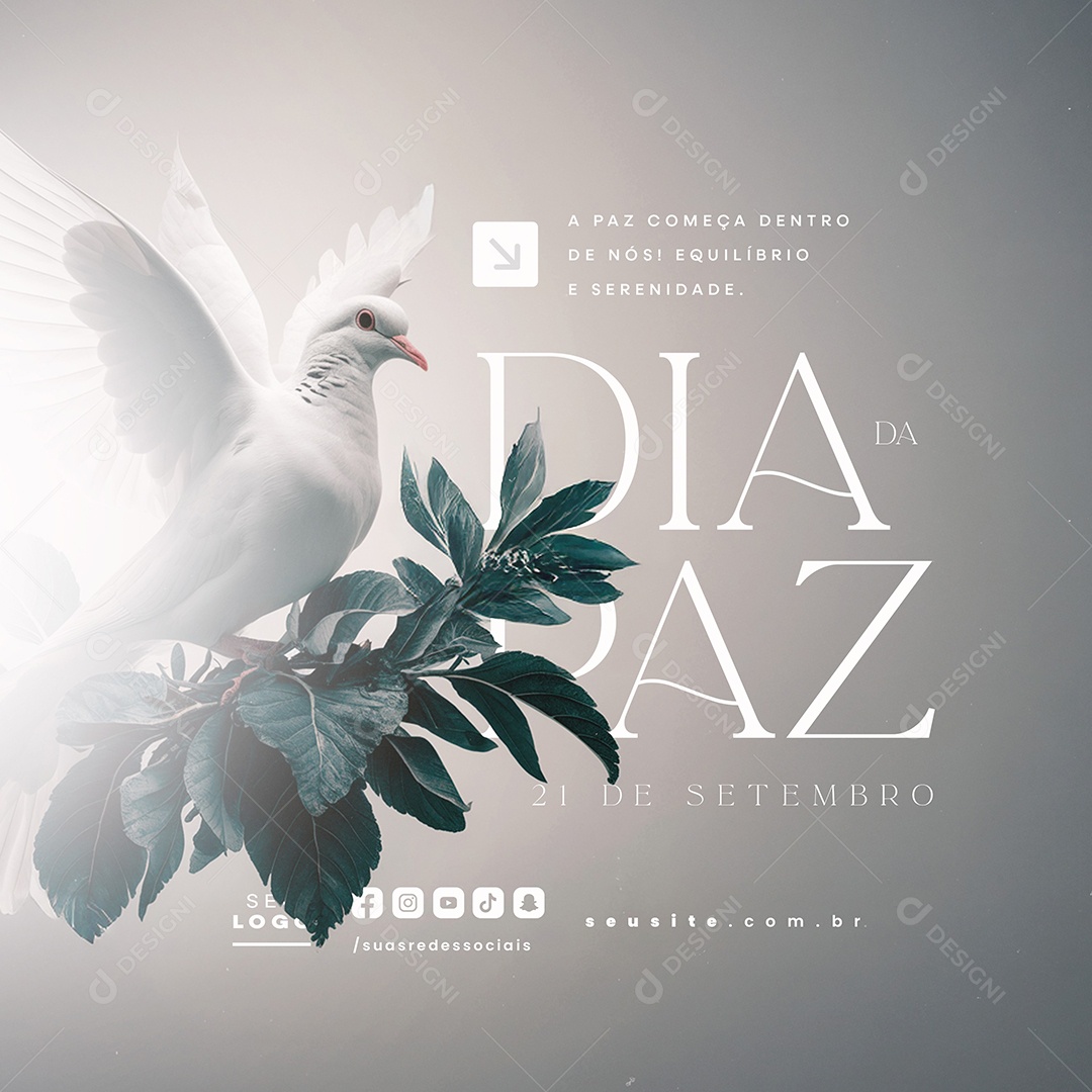 Dia da Paz 21 de Setembro Social Media PSD Editável