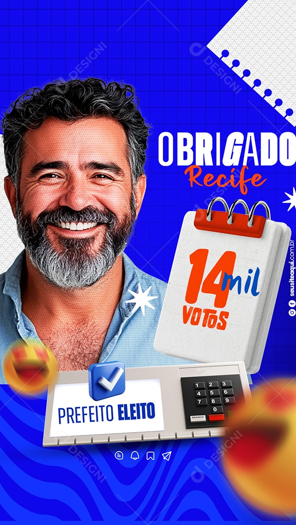 Story Politica Obrigado Recife Social Media PSD Editável