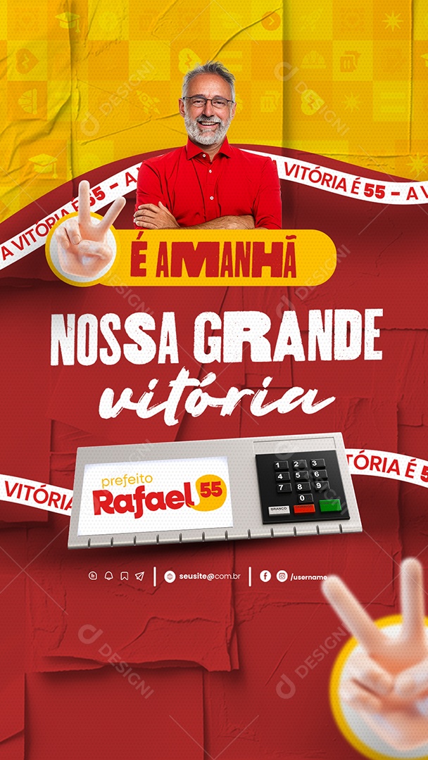 Story Politica É Amanhã nossa Grande Vitória Prefeito Rafael Social Media PSD Editável