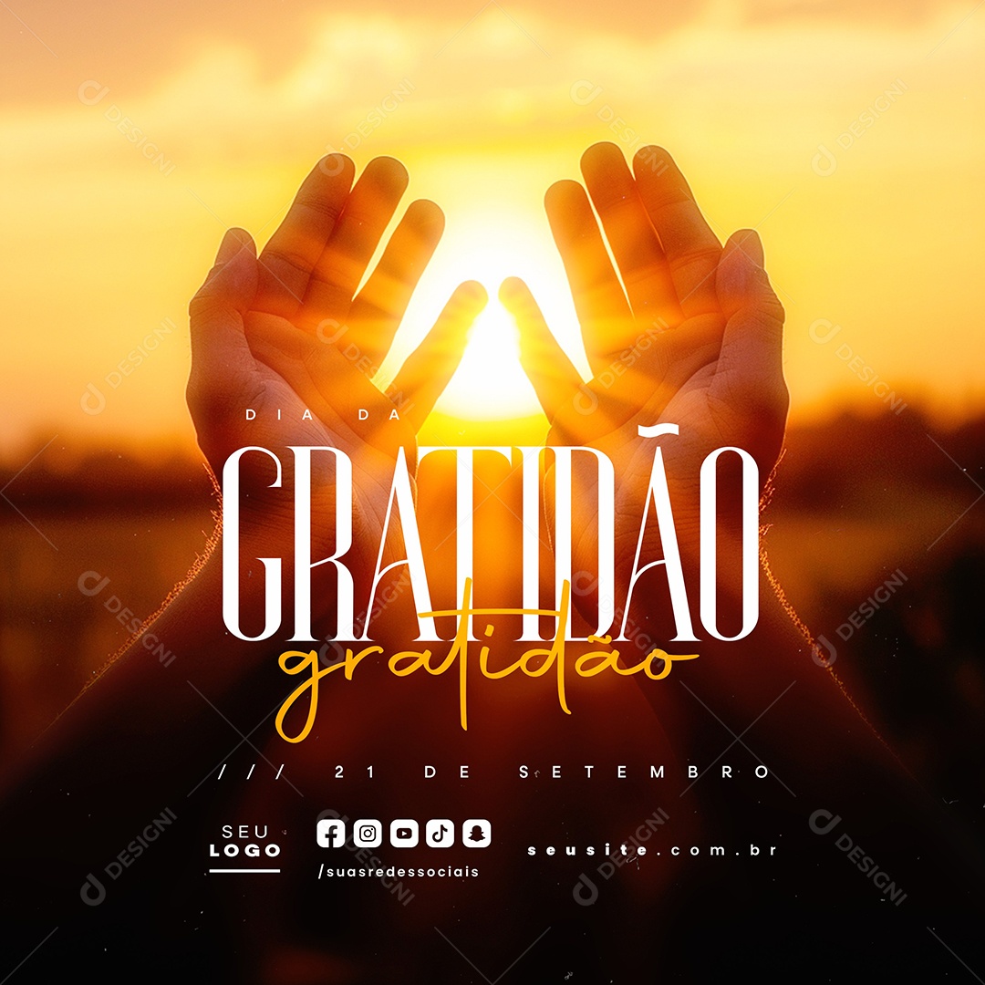 Dia da Gratidão 21 de Setembro Social Media PSD Editável