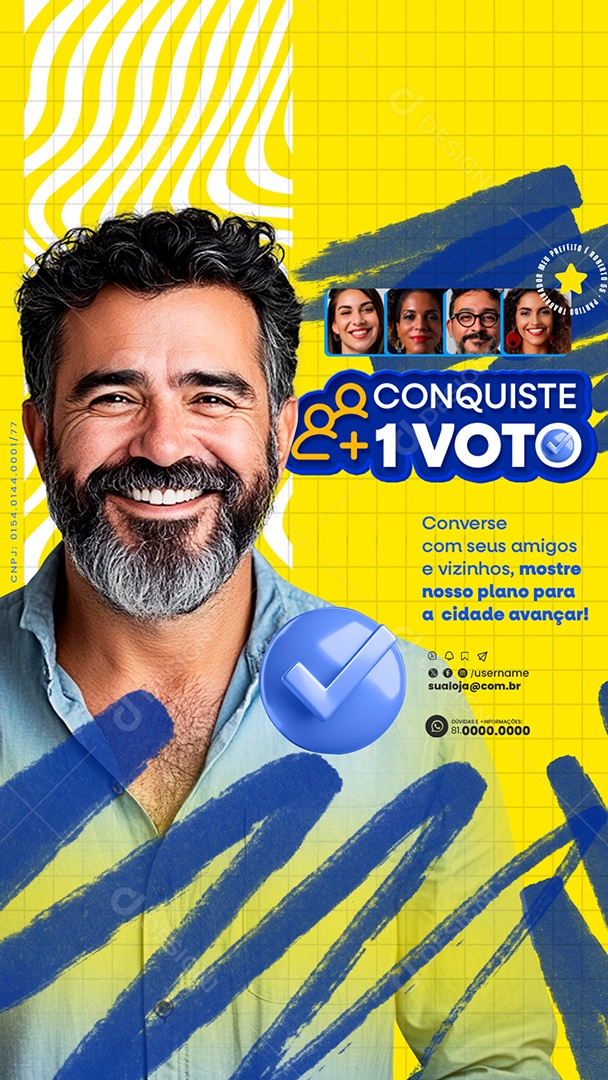 Story Politica Conquiste mais um Voto Converse com seus Amigos Social Media PSD Editável