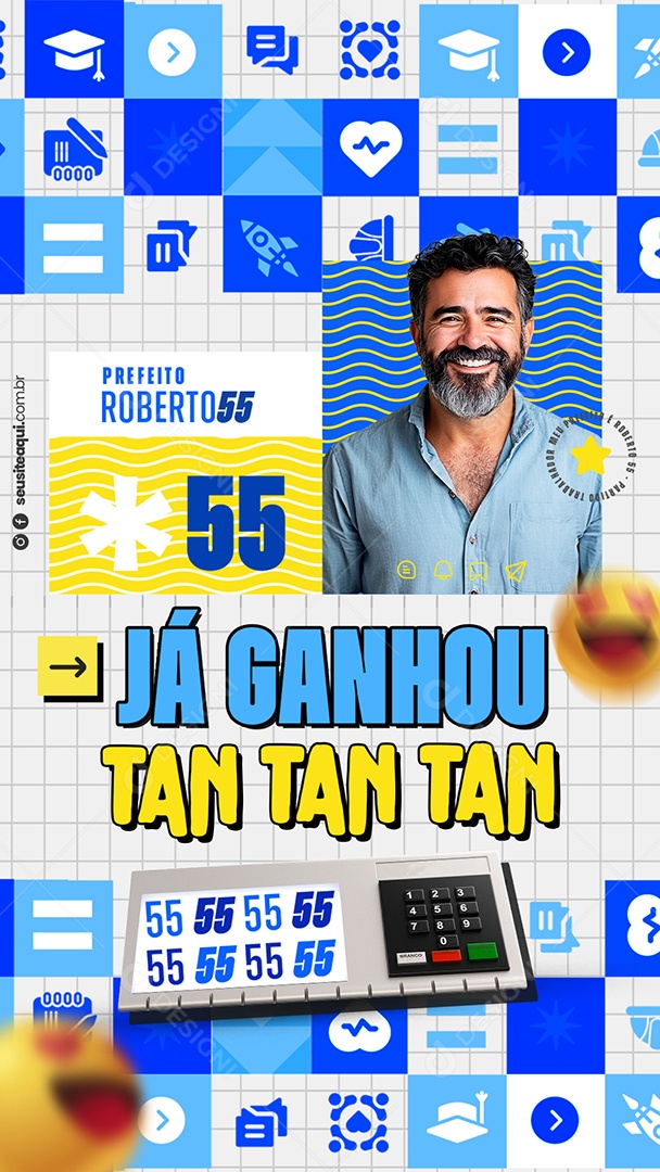 Story Politica Já Ganhou Tan Social Media PSD Editável