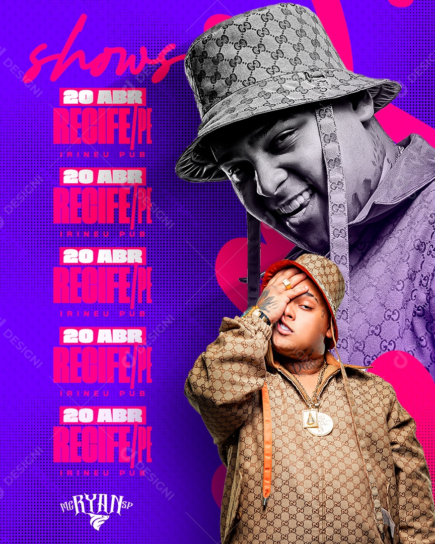 Flyer Agenda de Shows Social Media PSD Editável