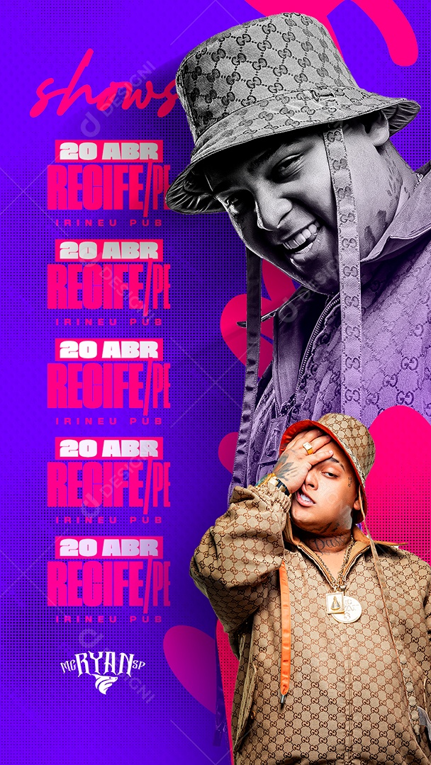 Flyer Agenda de Shows Social Media PSD Editável