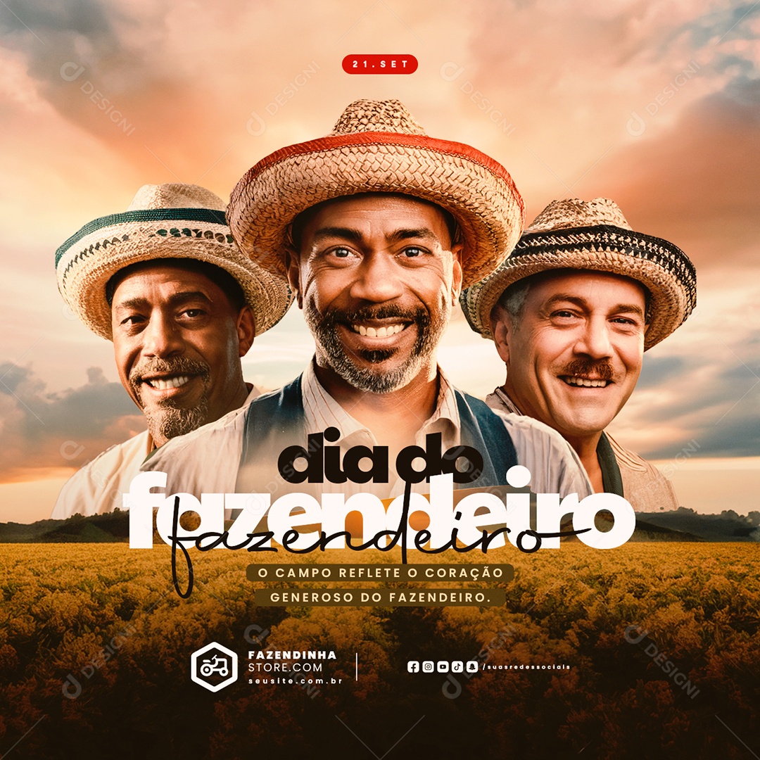 Social Media Dia Do Fazendeiro 21 De Setembro PSD Editável
