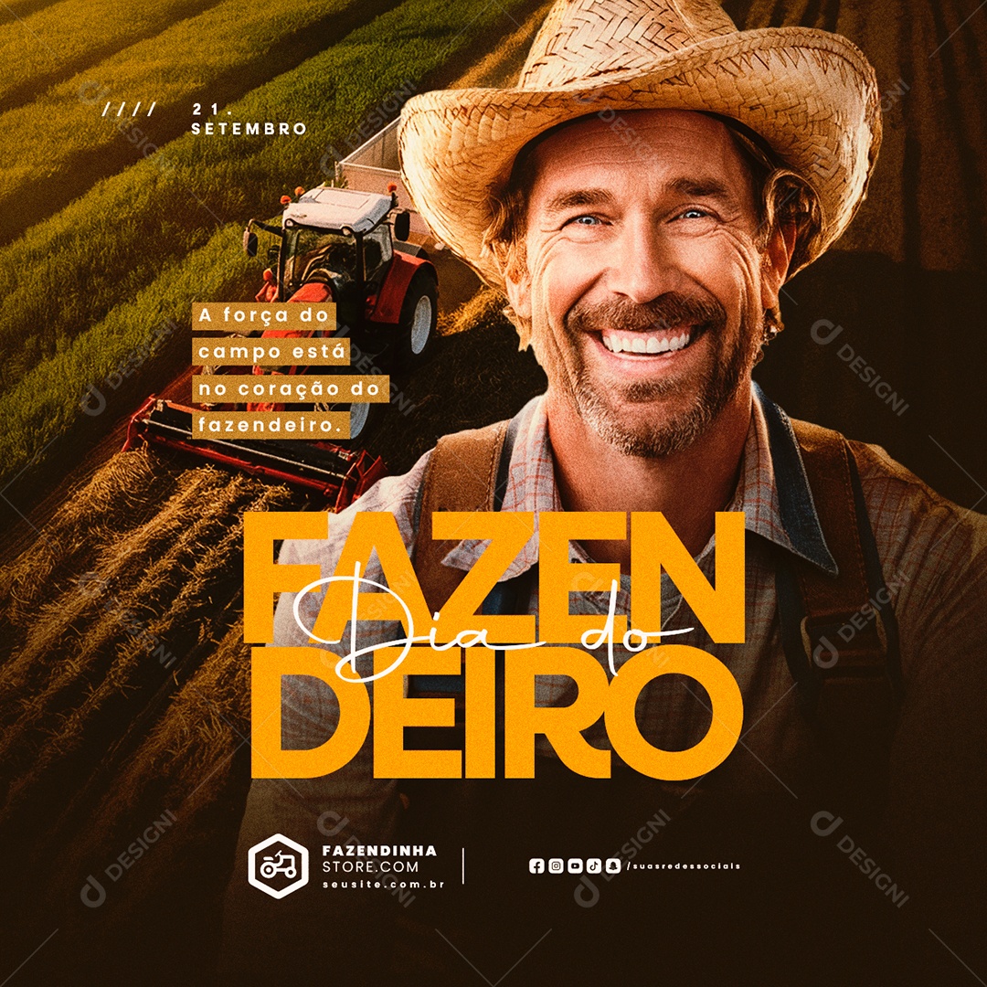 Dia Do Fazendeiro 21 De Setembro Social Media PSD Editável