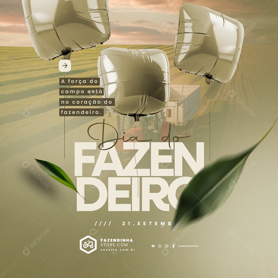 Dia Do Fazendeiro 21 De Setembro A Força do Campo Social Media PSD Editável