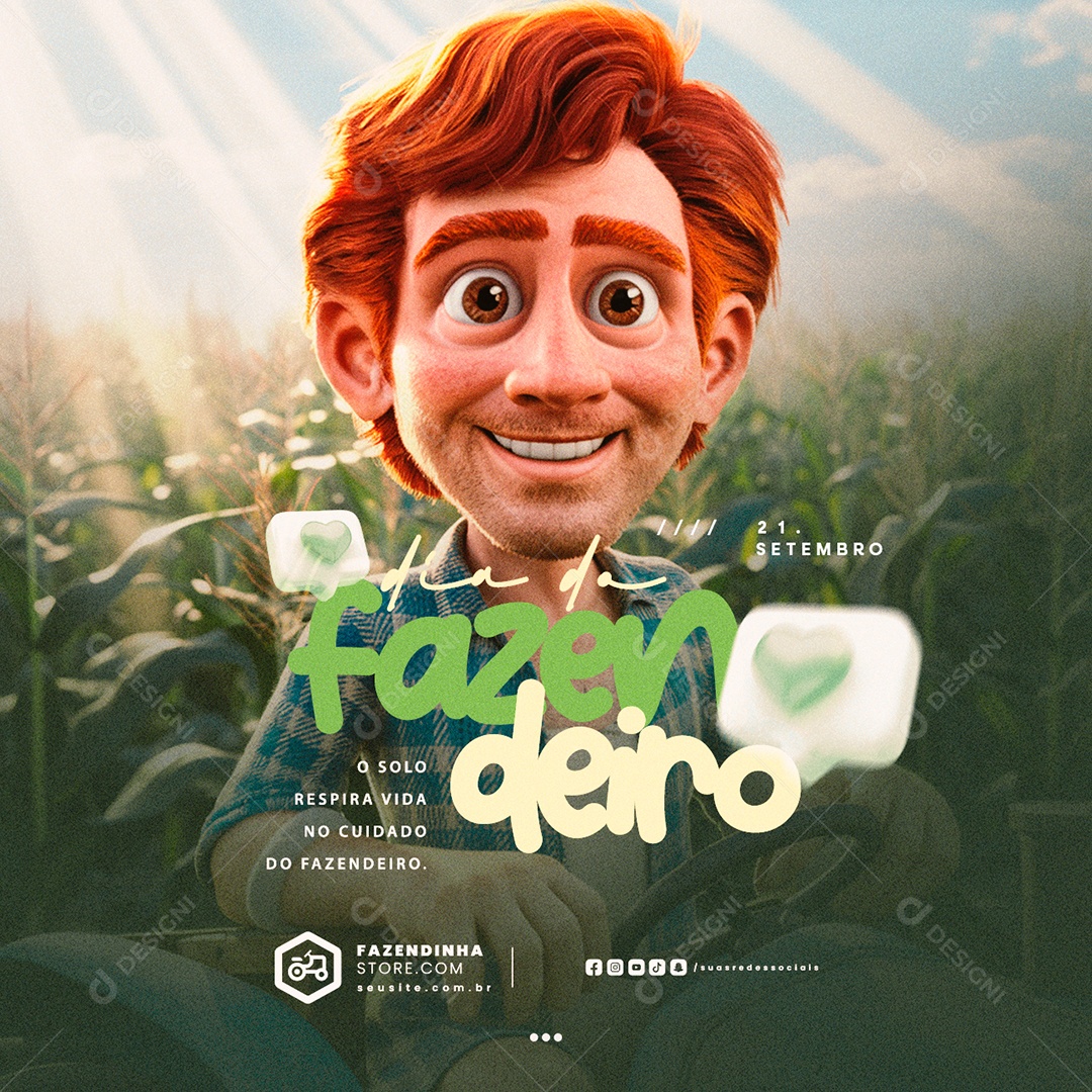 Dia Do Fazendeiro 21 De Setembro Social Media PSD Editável