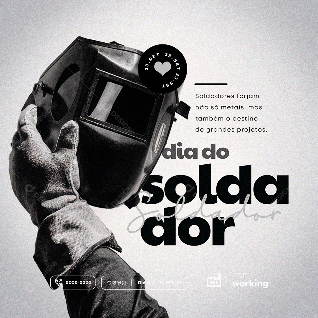 Dia do Soldador 23 de Setembro Soldadores Forjam Social Media PSD Editável