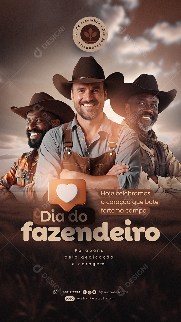 Story Dia do Fazendeiro 21 de Setembro Social Media PSD Editável