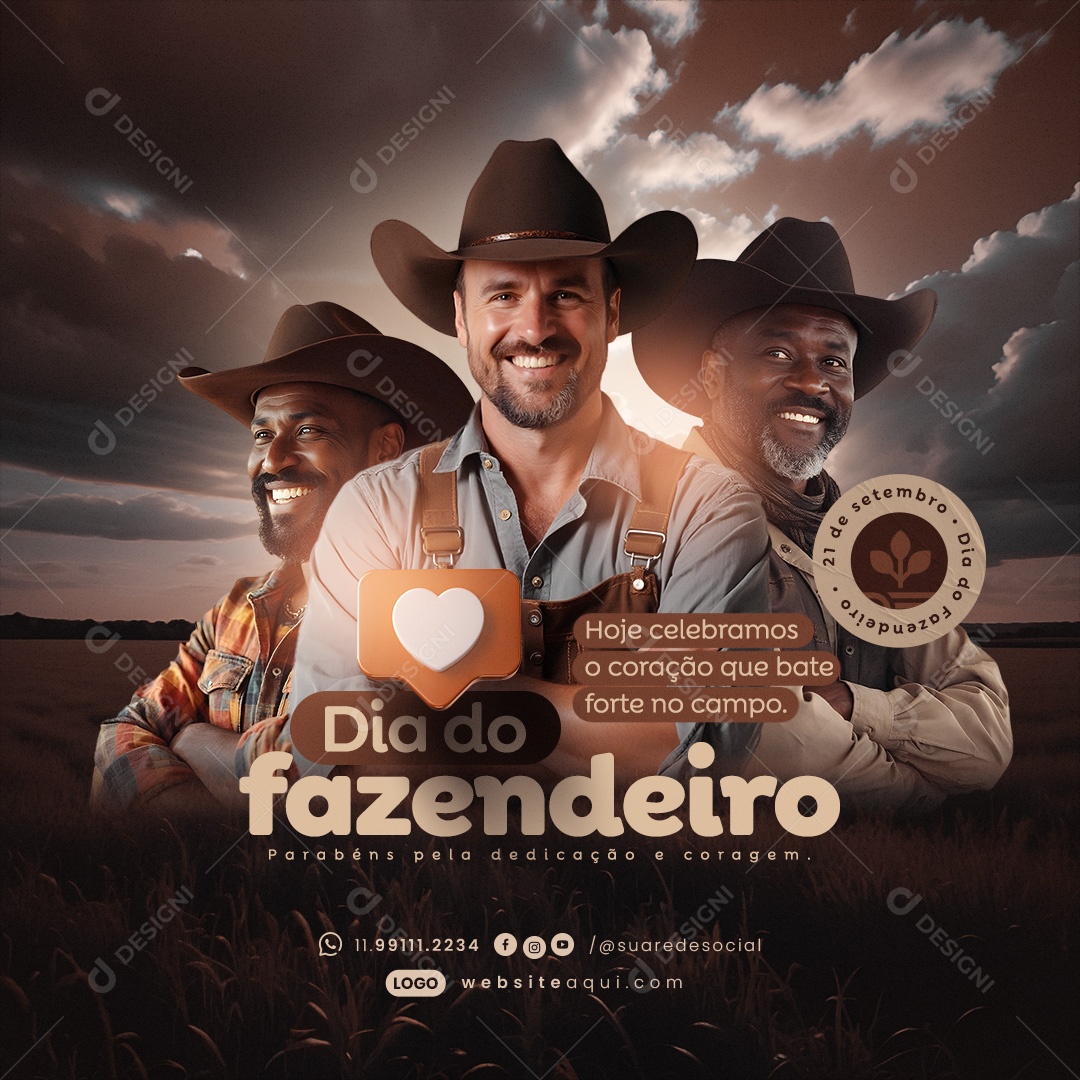 Dia do Fazendeiro 21 de Setembro Social Media PSD Editável