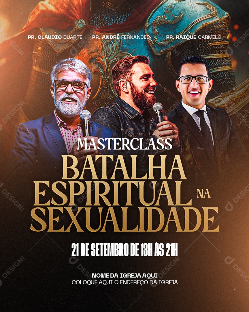 Masterclass Batalha Espiritual na Sexualidade Social Media PSD Editável