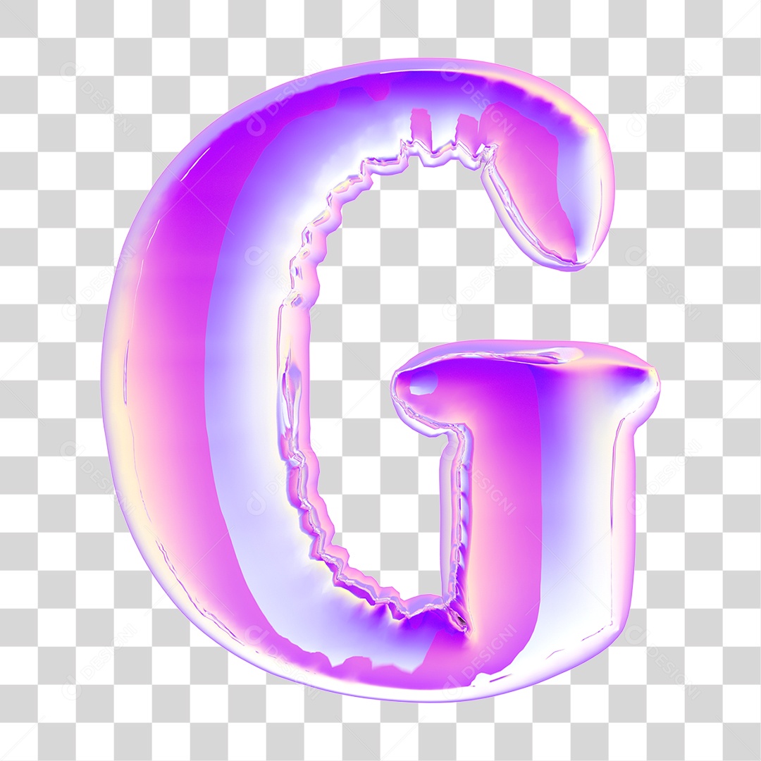 Balão Letra G Minúscula Em Um Estilo Brilhante Elemento 3D PNG Transparente
