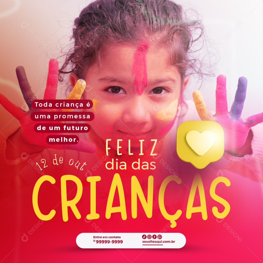 Feliz Dia das Crianças 12 de Outubro Social Media Editável