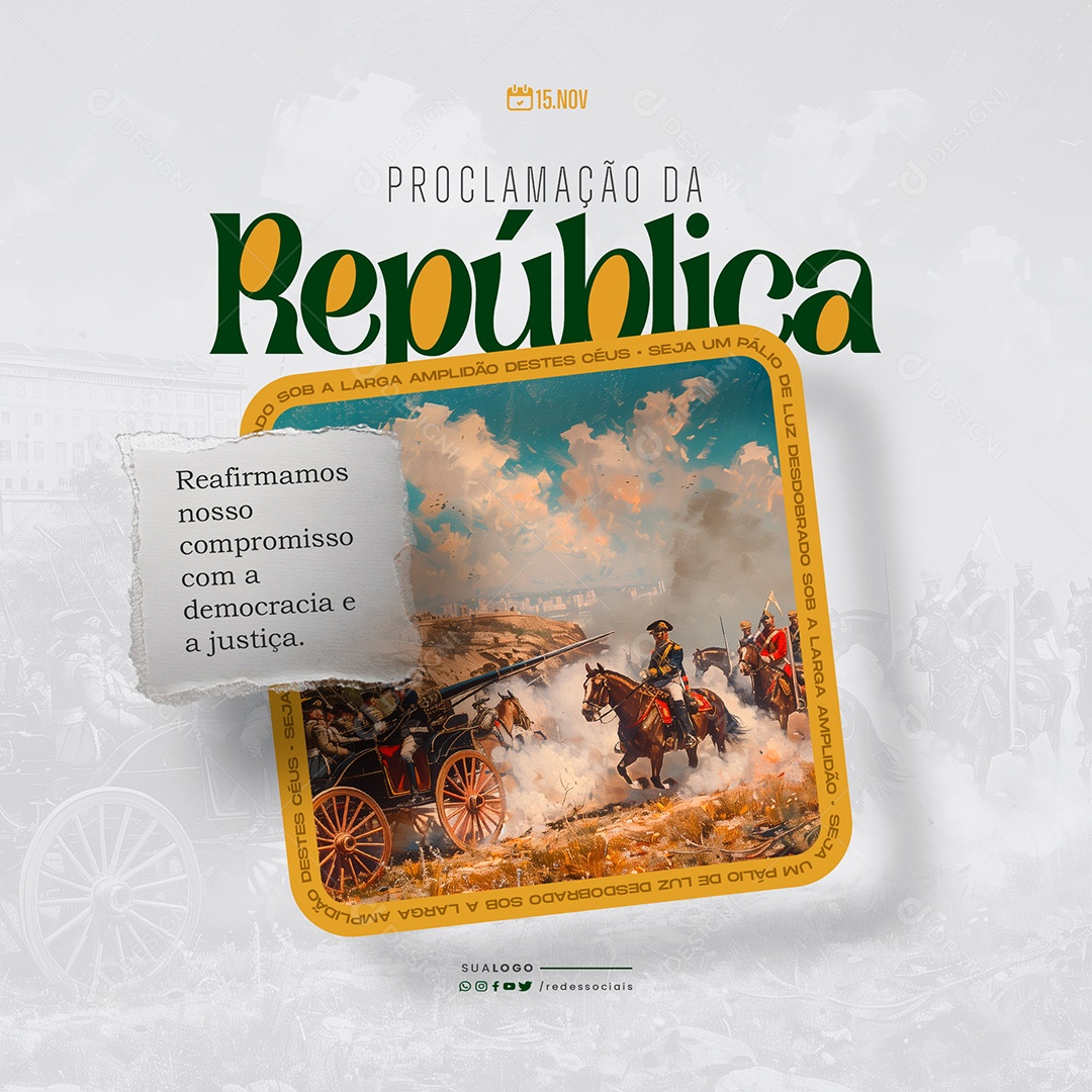 Dia da Proclamação Da República 15 De Novembro Social Media PSD Editável