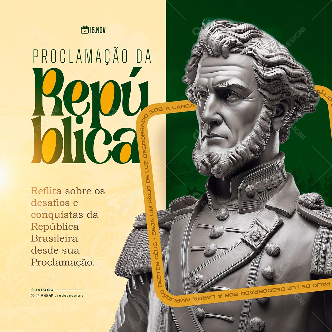 Social Media Dia da Proclamação Da República 15 De Novembro PSD Editável