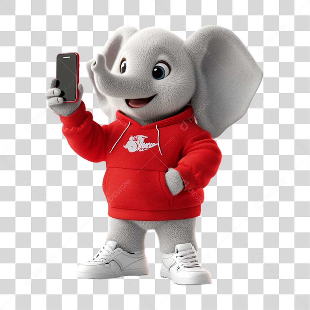 Mascote Elefante PNG Transparente