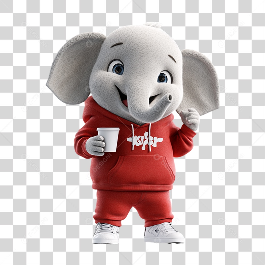 PNG Elephant Mascot Transparent